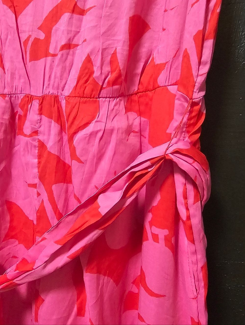 Vineyard Vines Tropical Floral Jumpsuit Pink Red Size 4 NWT Belted Resort - Picture 4 of 7